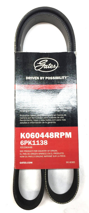 Gates RPM Micro-V Serpentine Belt K060448RPM (6PK1138) NOS