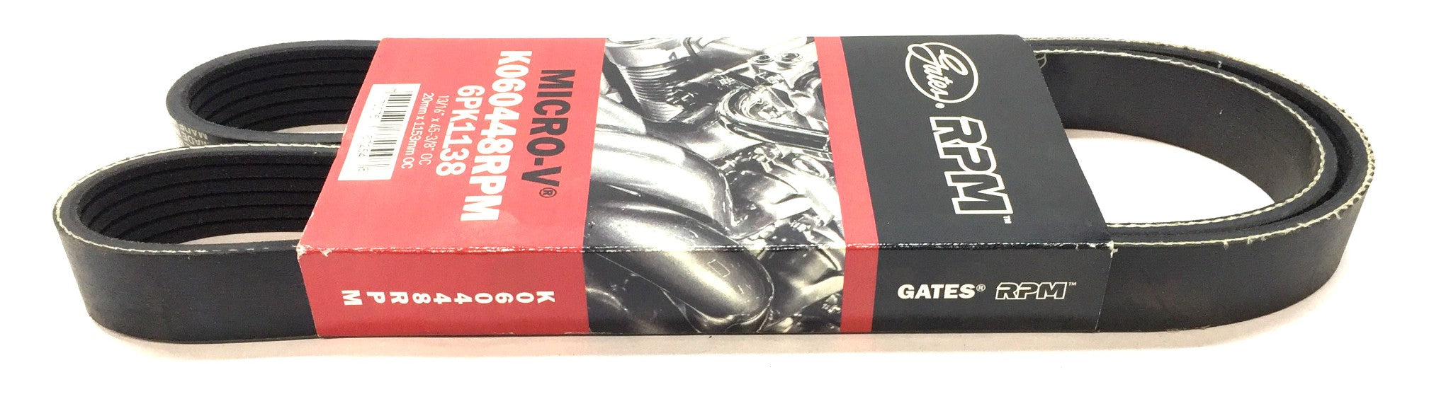 Gates RPM Micro-V Serpentine Belt K060448RPM (6PK1138) NOS