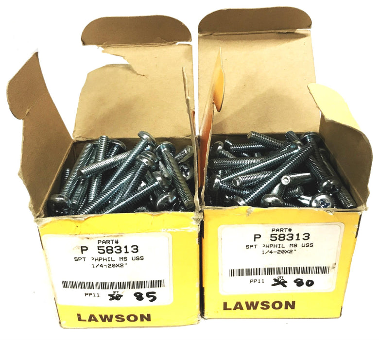 Lawson 1/4-20 x 2 inch Philips Pan Head Machine Screw P58313 [Lot of 165] NOS