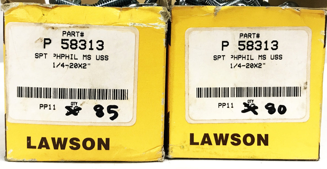 Lawson 1/4-20 x 2 inch Philips Pan Head Machine Screw P58313 [Lot of 165] NOS