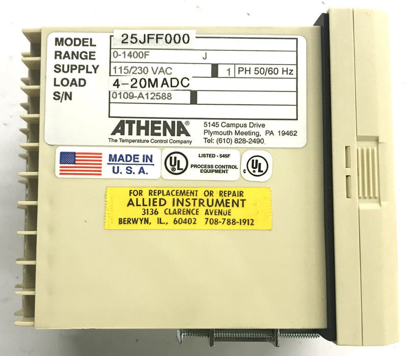 Athena Temperature Controller XT25JF000 NOS