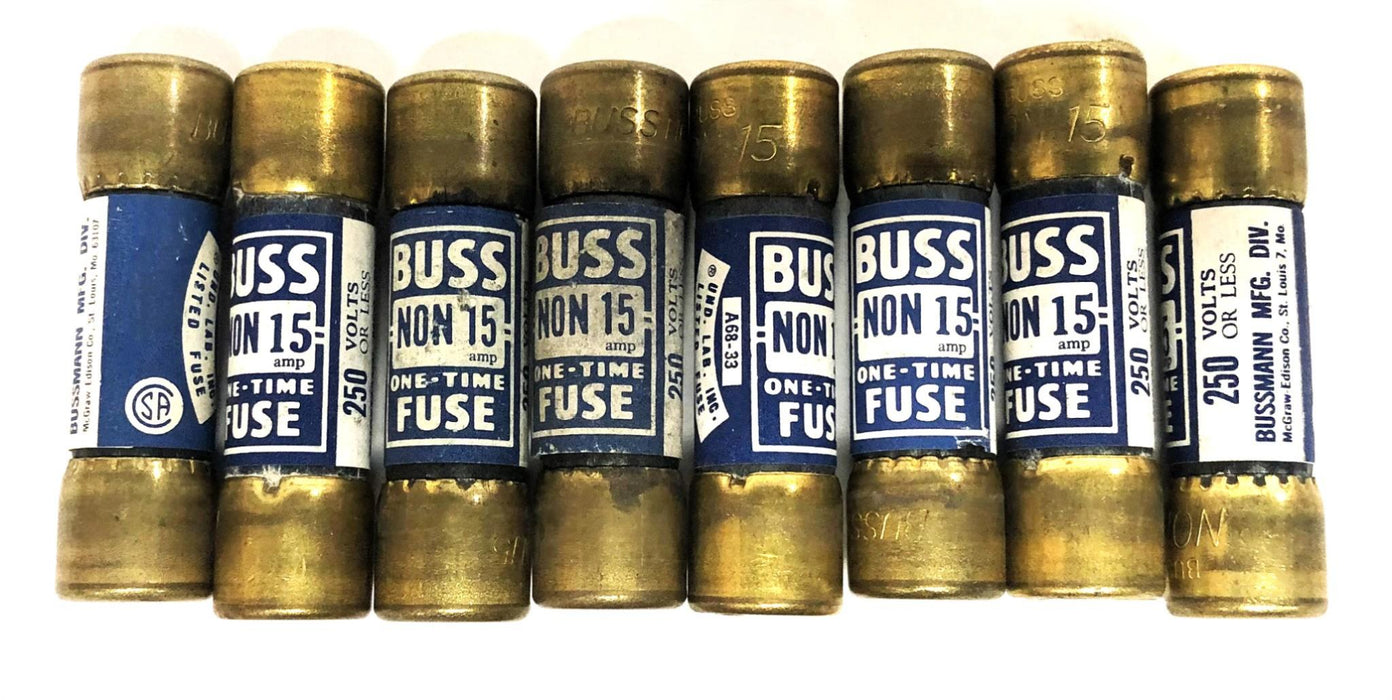 Bussmann 250V Fuses NON-15/NON-10/NON-6 [Lot of 12] NOS