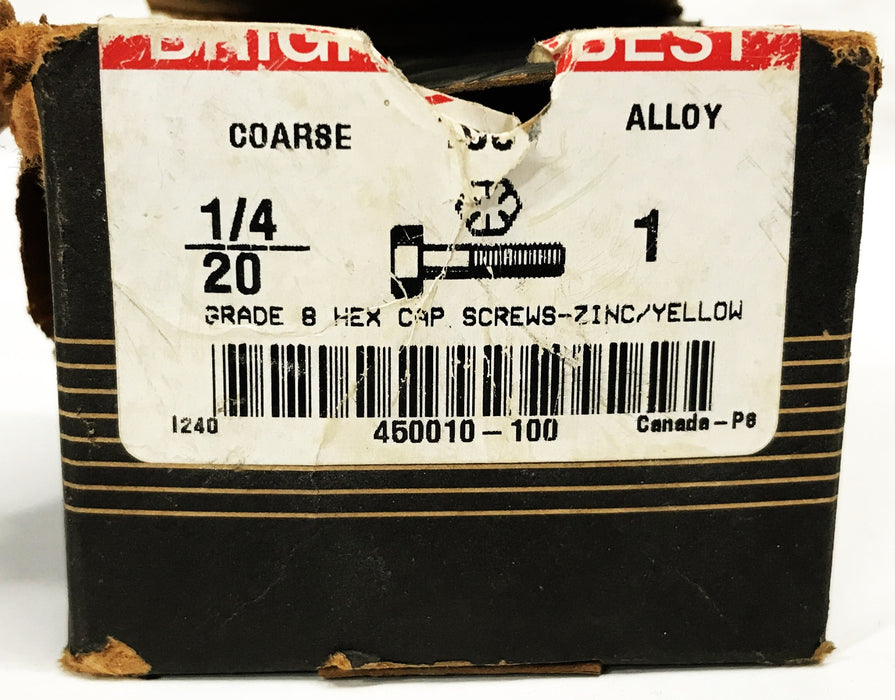 Brighton 1/4-20 x 1 inch Steel Zinc Hex Head Screws 450010 [Lot of 75] NOS