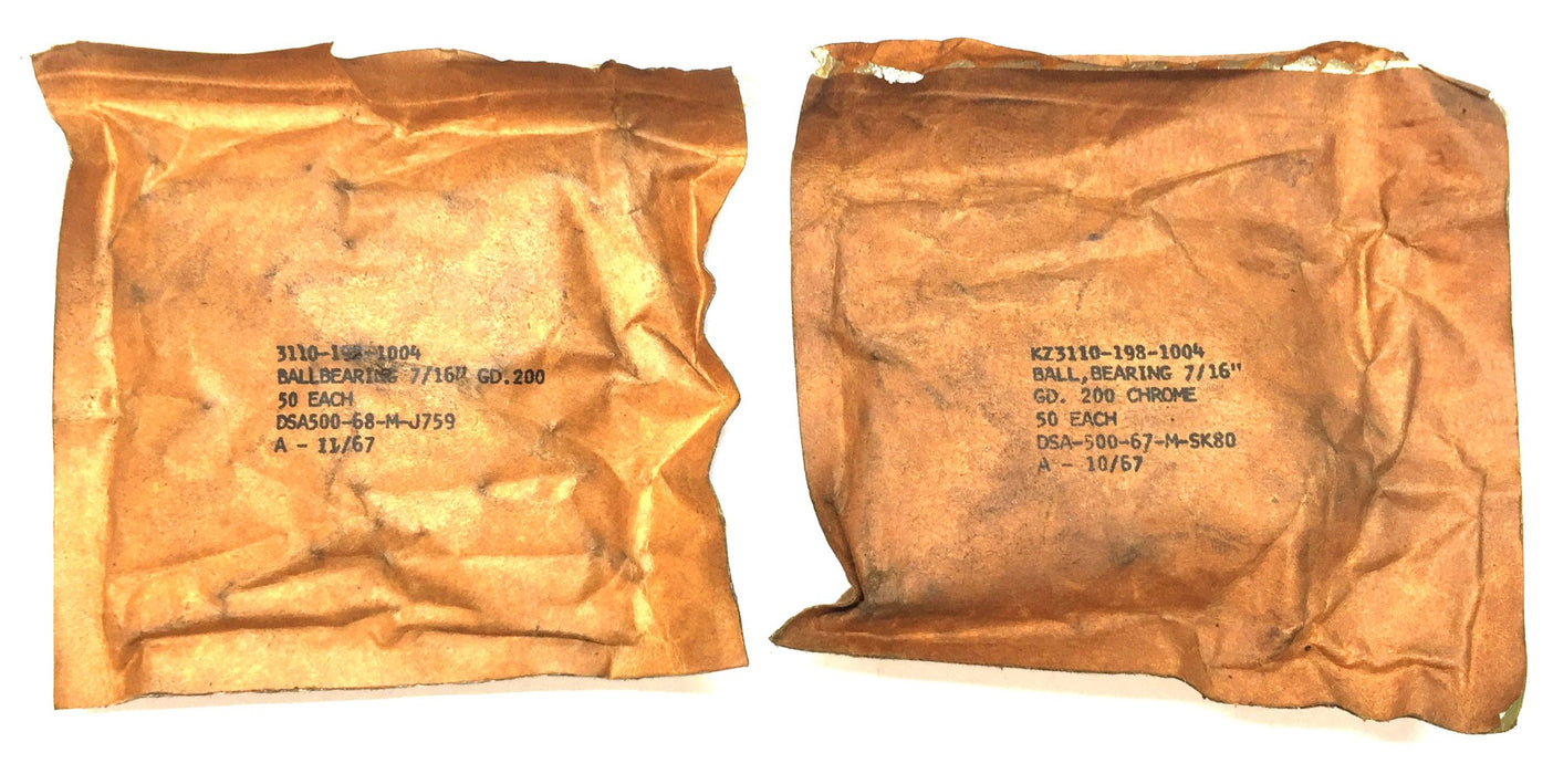 Unbranded 7/16" (11.11mm) Steel Ball Bearing Pack (50pcs) [Lot of 2] NOS
