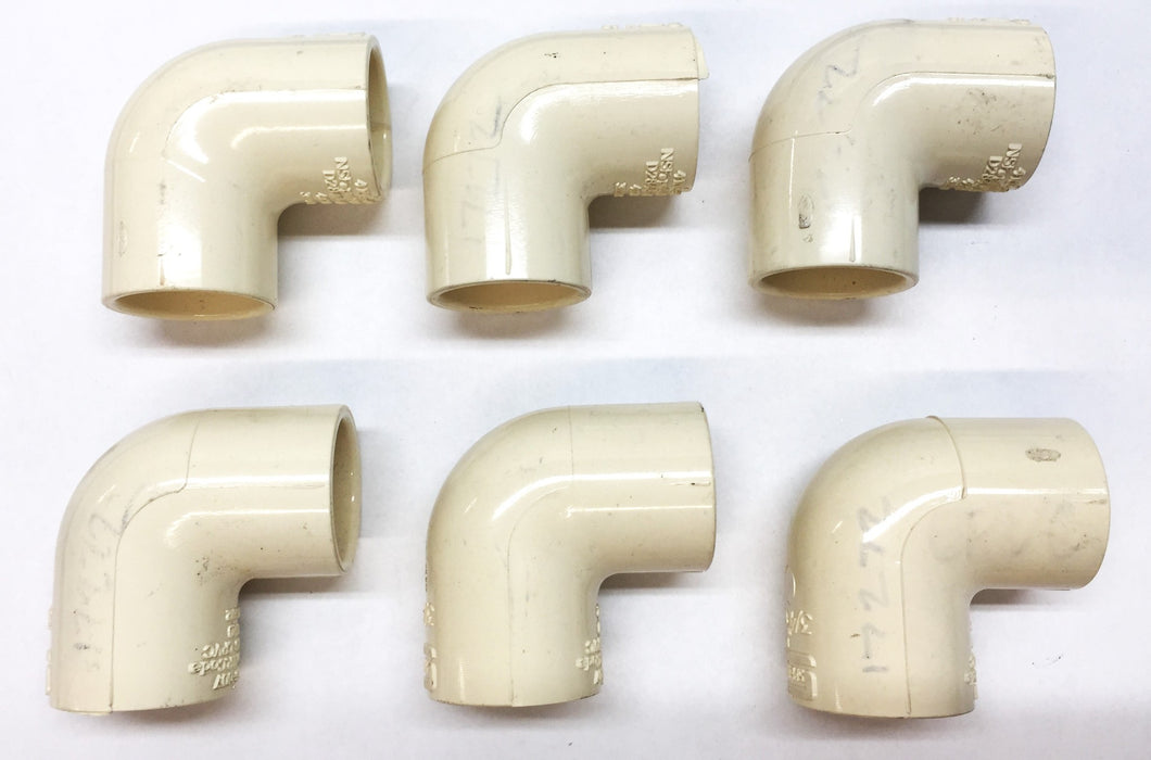 Spears 3/4" CTS 90-Degree PVC Elbow 4106-007 [Lot of 6] NOS