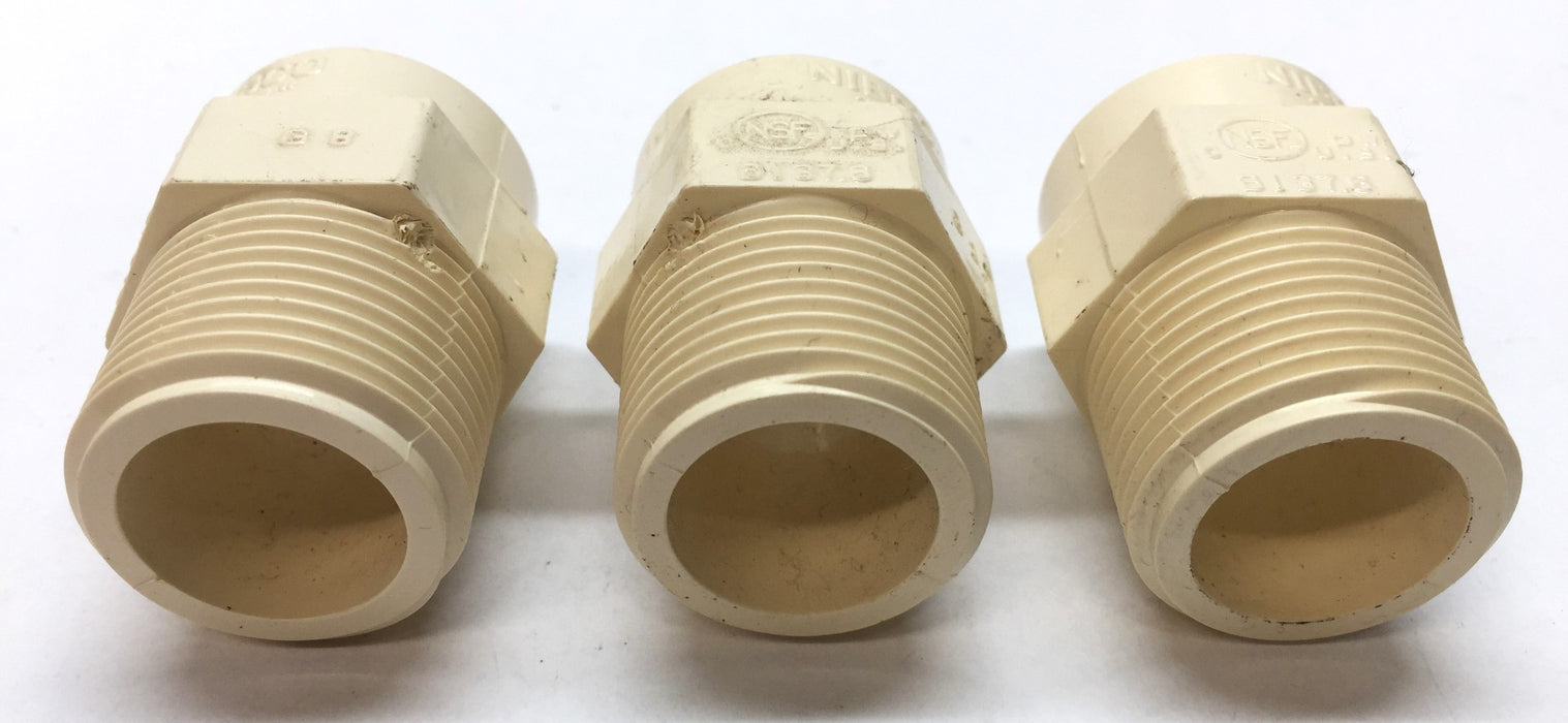 Nibco 3/4" CPVC Adapter Fitting Slip x MNPT 4120 [Lot of 3] NOS