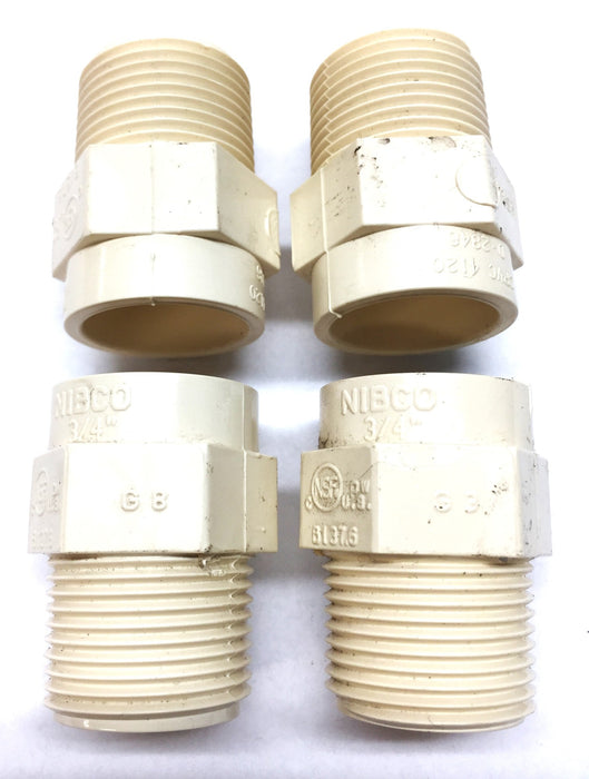 Nibco 3/4" CPVC Adapter Fitting Slip x MNPT 4120 [Lot of 4] NOS