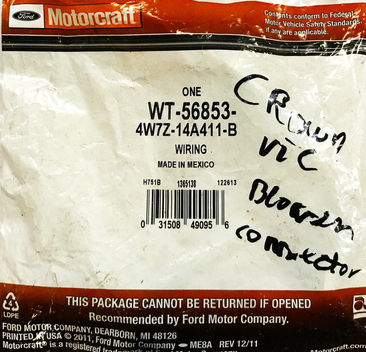 Motorcraft Ford Fuel Pump Connector WT-56853 NOS