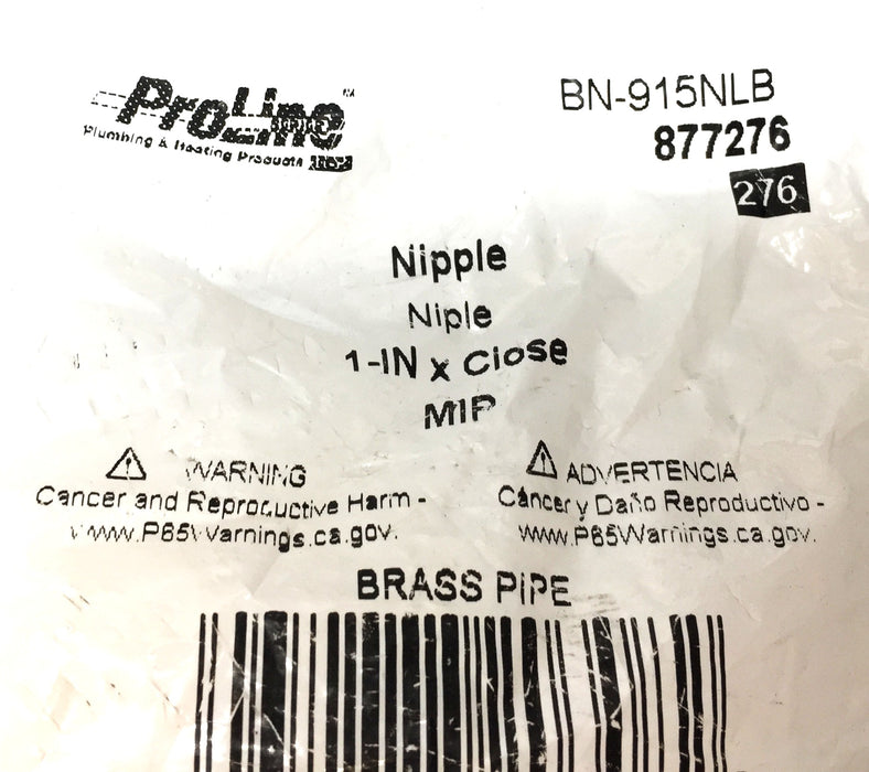 Proline 1" x Close Threaded Male Adapter Nipple BN-915NLB(877276) [Lot of 2] NOS