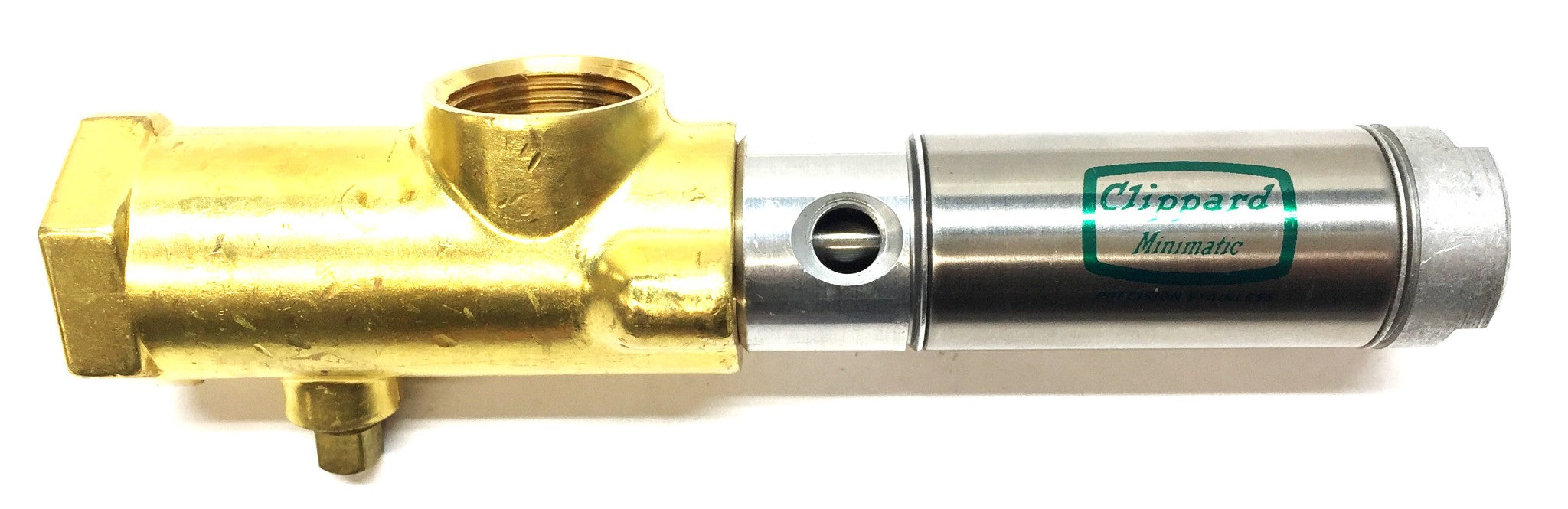 Clippard Pneumatic Cylinder SDR-17-1 w/1" Outlet Brass Auto Drain NOS