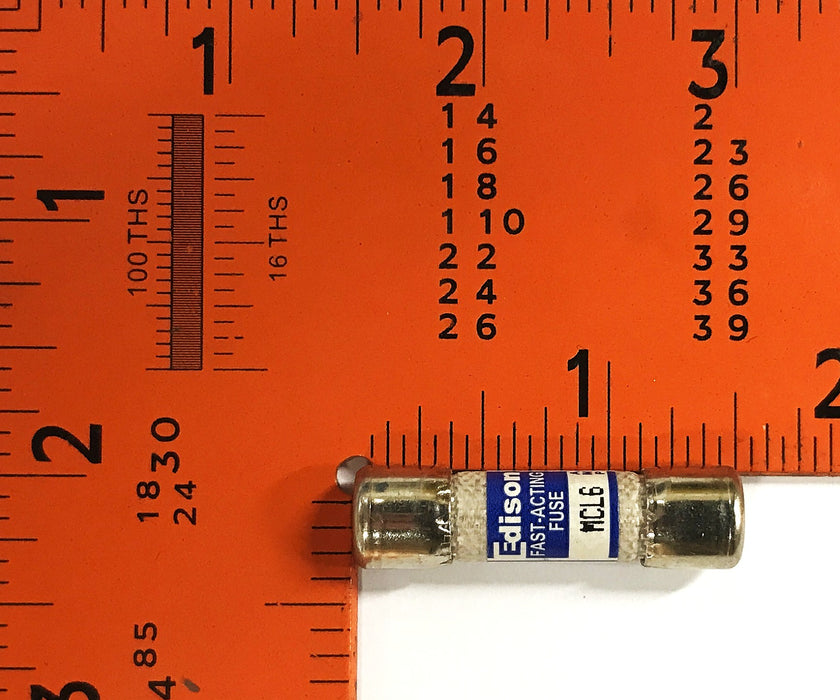 Edison 6amp Fast Acting Fuse MCL6 [Lot of 6] NOS
