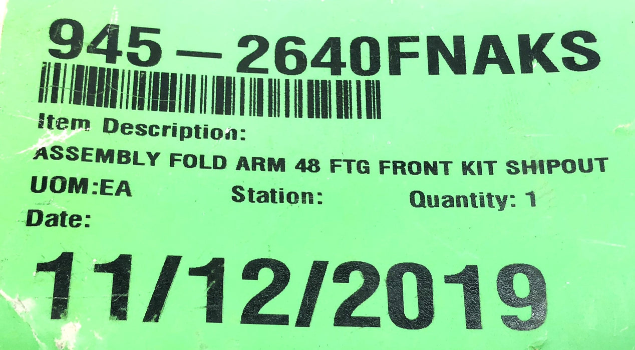Unbranded Assembly Fold Arm 48 FTG Front Kit Shipout 945-2640FNAKS NOS