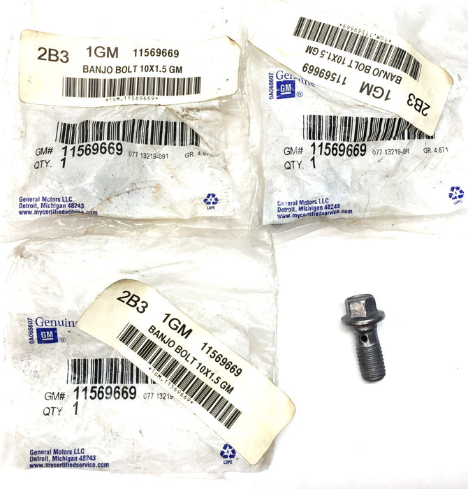 General Motors/GM 10X1.5 Banjo Bolt 11569669 [Lot of 3] NOS