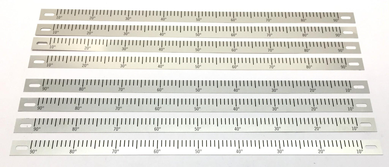 Unbranded 15.5" Angle 10-90 Degree Scale w/Mounting Holes (R/L) [Lot of 8] NOS