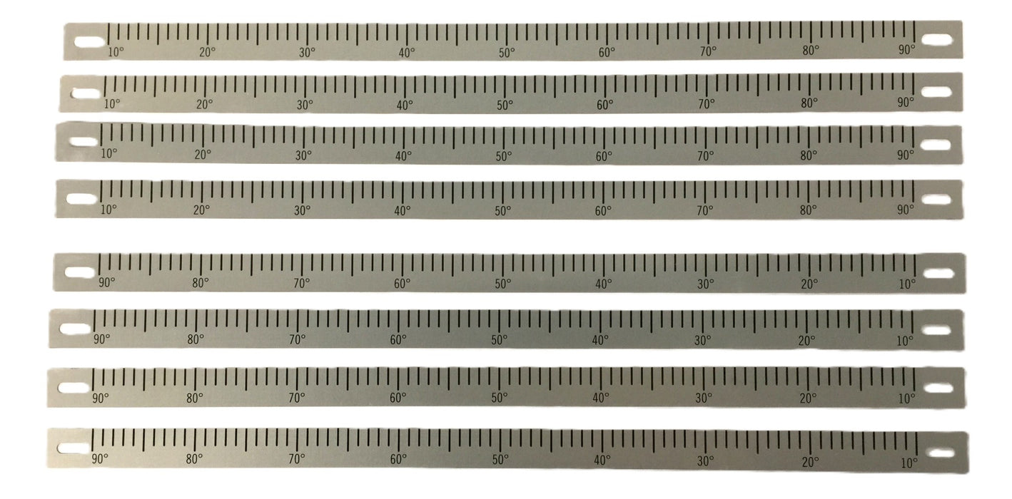 Unbranded 15.5" Angle 10-90 Degree Scale w/Mounting Holes (R/L) [Lot of 8] NOS