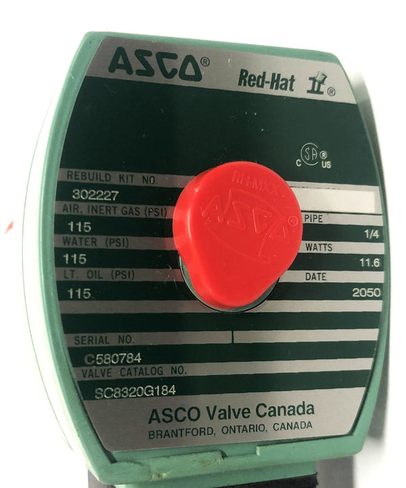 ASCO Red Hat II 3-Way Solenoid Valve SC8320G184 NOS