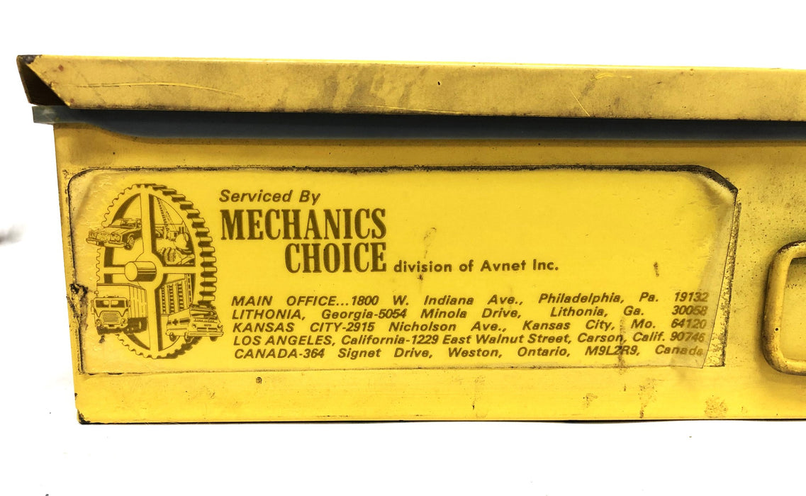 Mechanic's Choice Metal Tool Case With Dividers Broken Latch 18x12x3 Inch USED