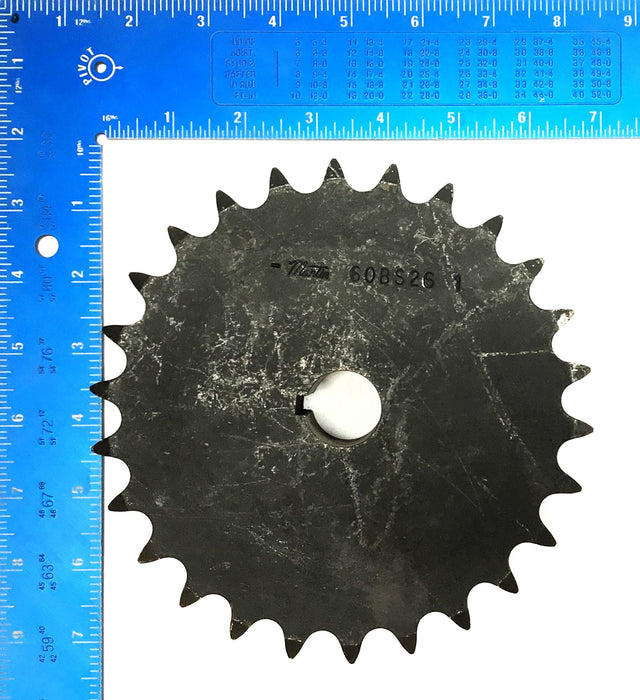 Martin 1" Bore 3/4" Pitch Roller Chain Sprocket W/ Keyway 60BS26 USED