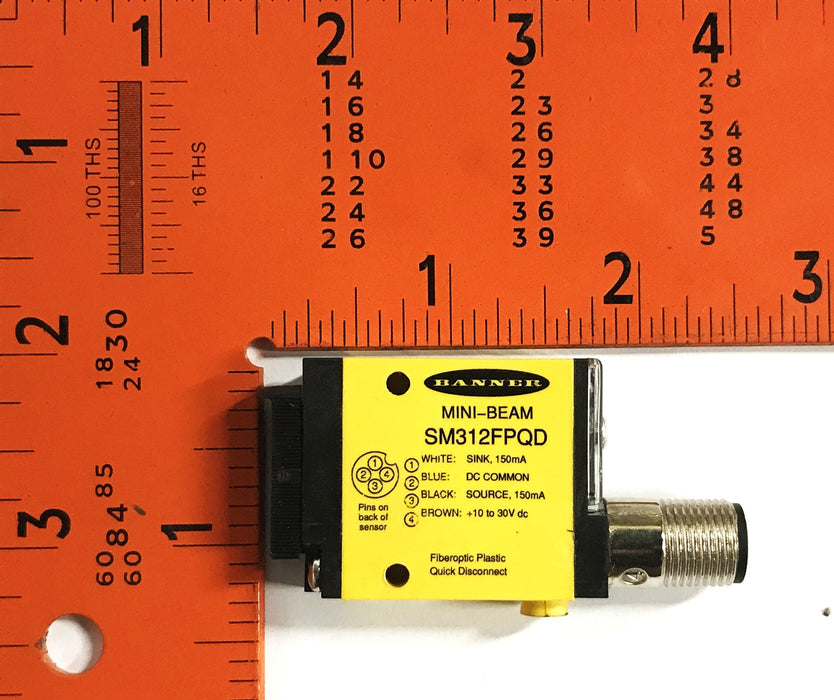 Banner Photoelectric Mini Beam Sensor SM312FPQD [Lot of 2] NOS