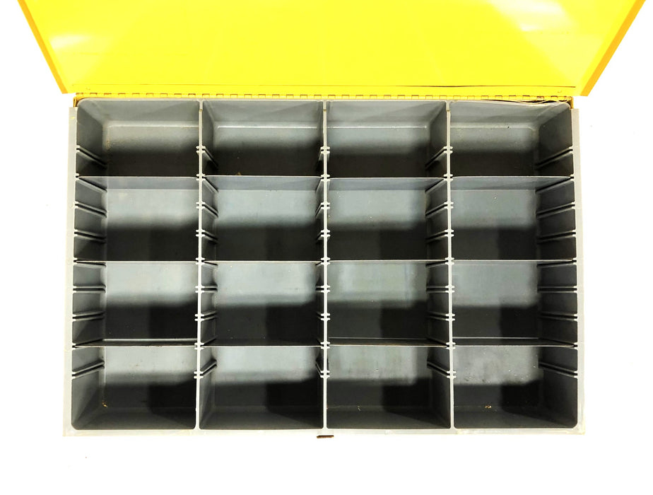 Mechanic's Choice Metal Tool Case With Dividers Broken Latch 18x12x3 Inch USED