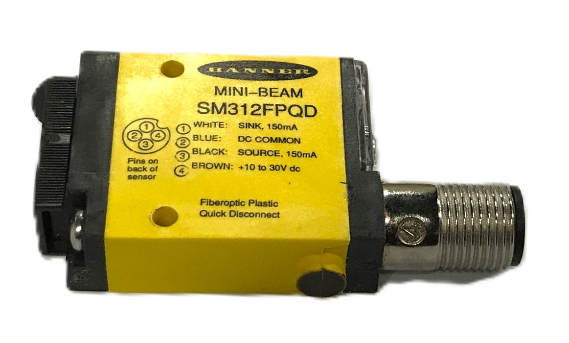 Banner Photoelectric Mini Beam Sensor SM312FPQD [Lot of 2] NOS