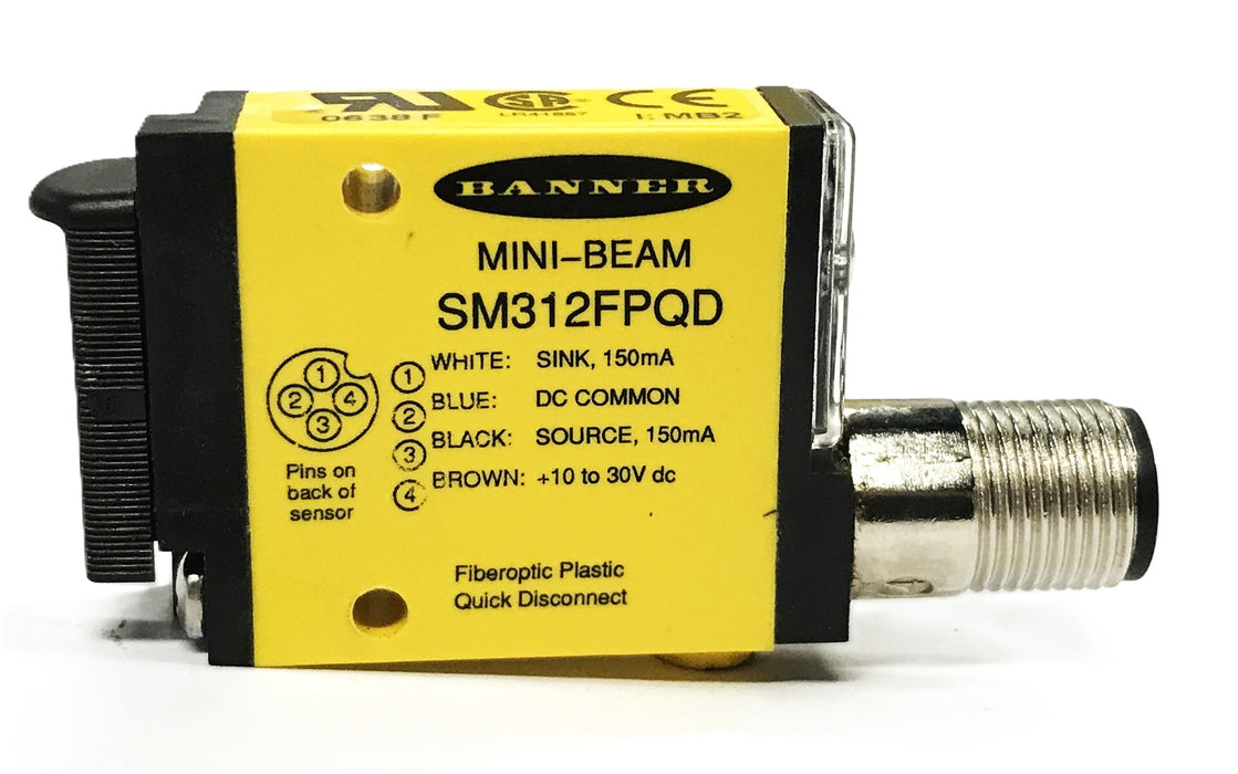 Banner Photoelectric Mini Beam Sensor SM312FPQD [Lot of 2] NOS