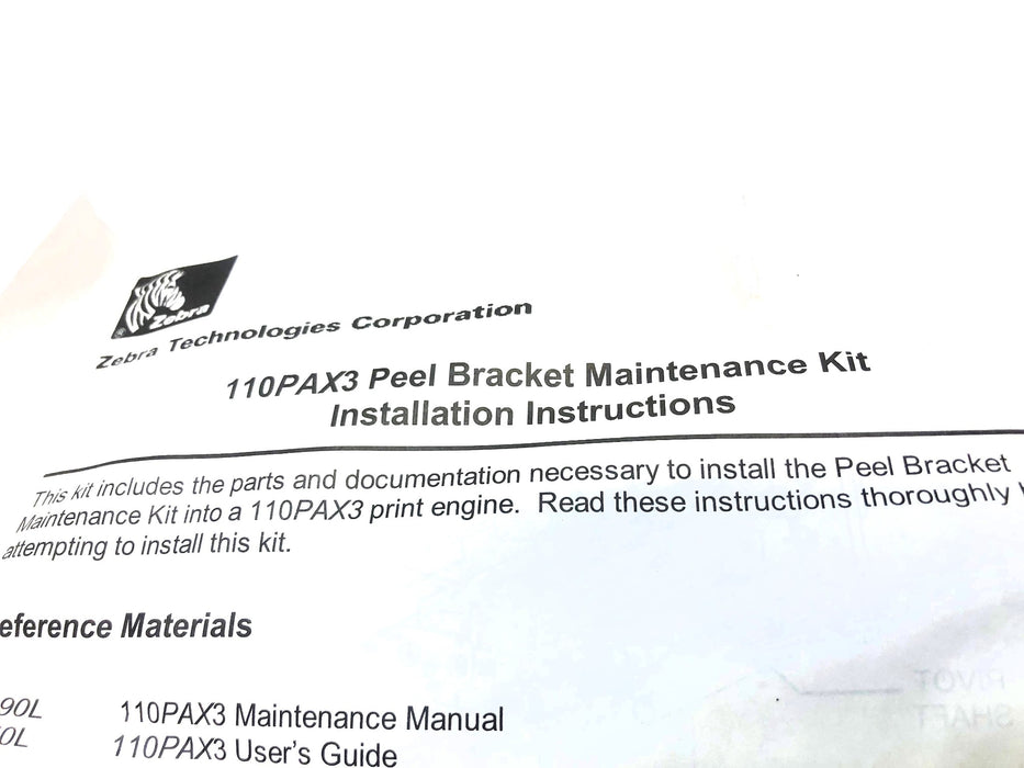 Zebra 110PAX3 Peel Bracket Maintenance Kit 43310M NOS