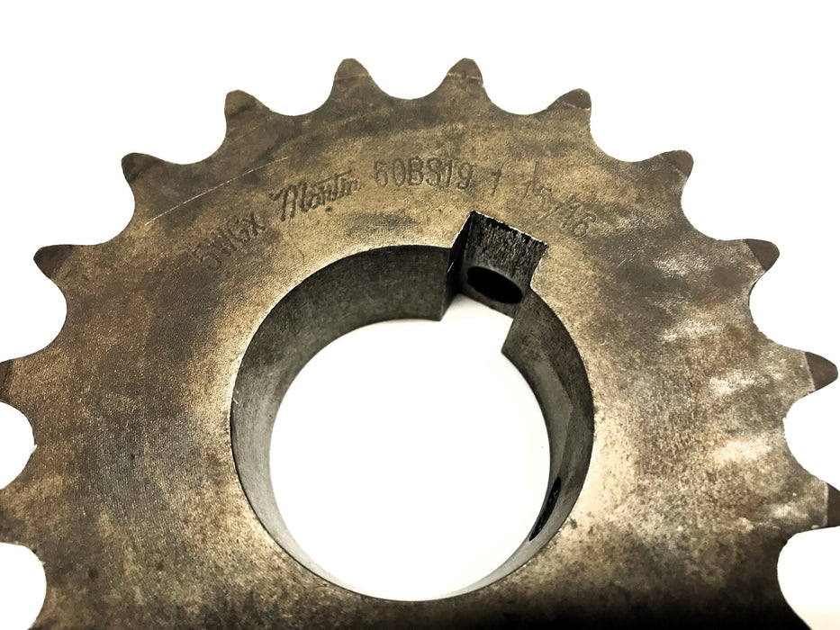 Martin 1-15/16" Bore 3/4" Pitch Roller Chain Sprocket 60BS19 NOS