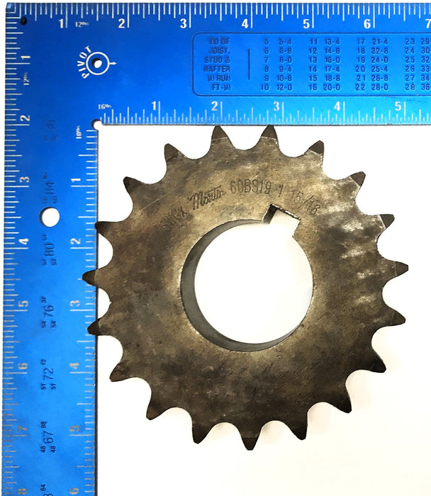 Martin 1-15/16" Bore 3/4" Pitch Roller Chain Sprocket 60BS19 NOS