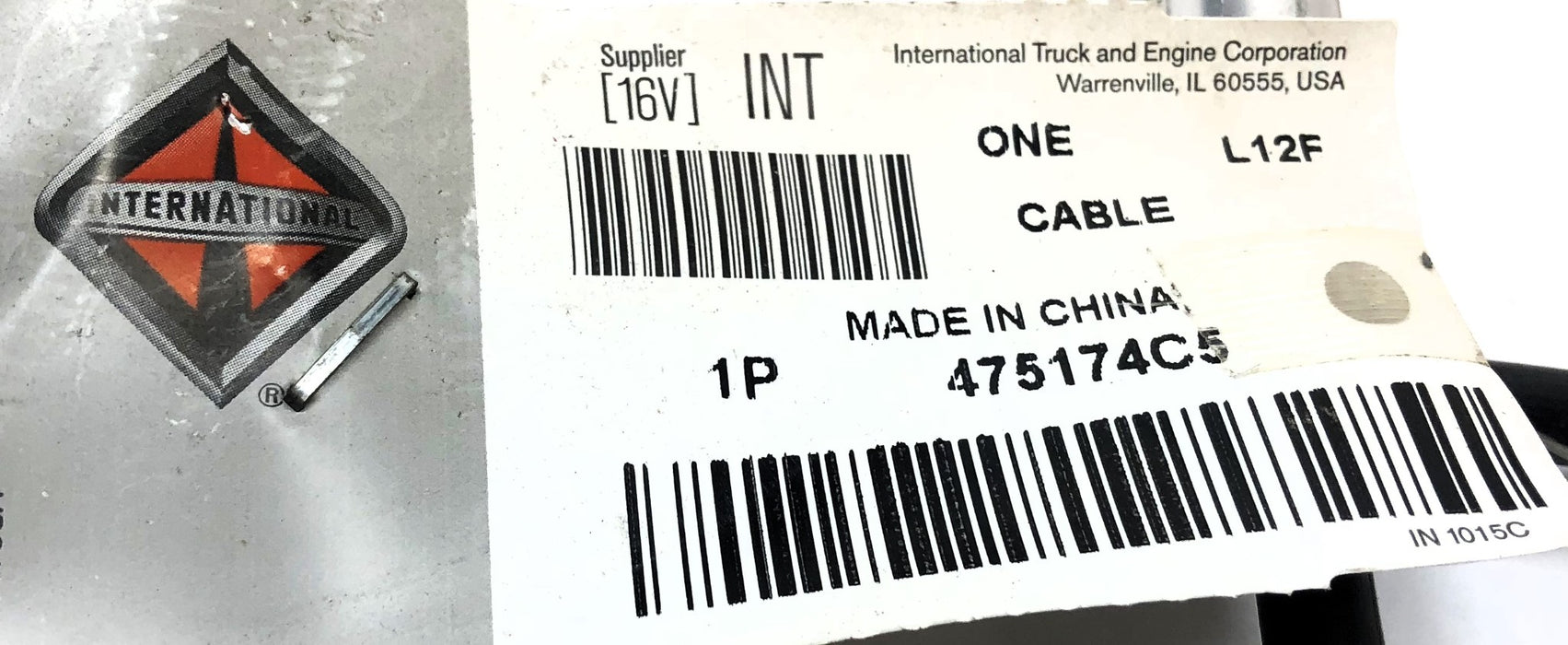 International Control Cable Assembly 475174C5 NOS