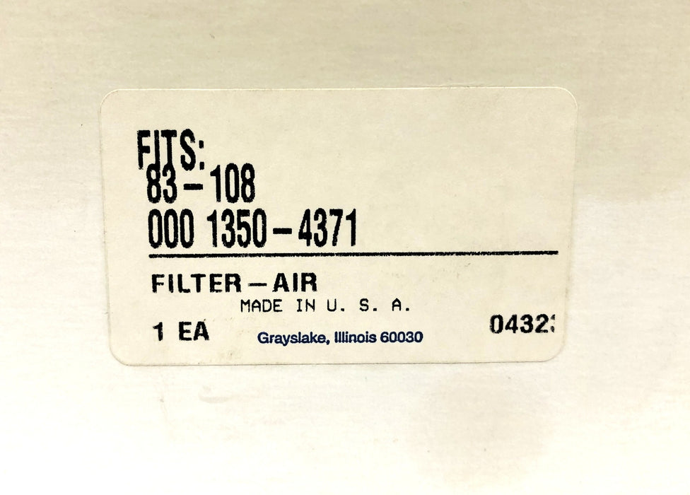 Unbranded 83-108 Air Filter 1350-4371 [Lot of 2] NOS