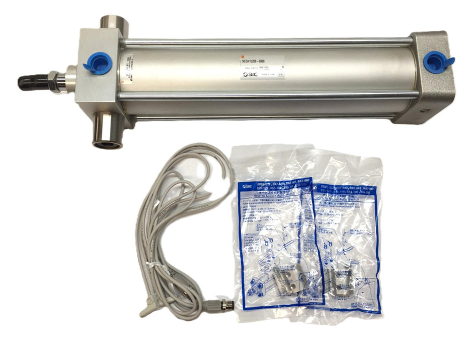 SMC 250 psi/1.7 Mpa Pneumatic Cylinder NCDA1U200-0800 NOS