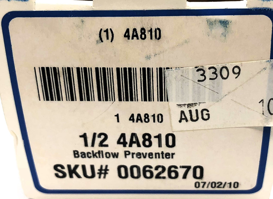 Watts 1/2" 9D-M3 Backflow Preventer 4A810 (0062670) NOS