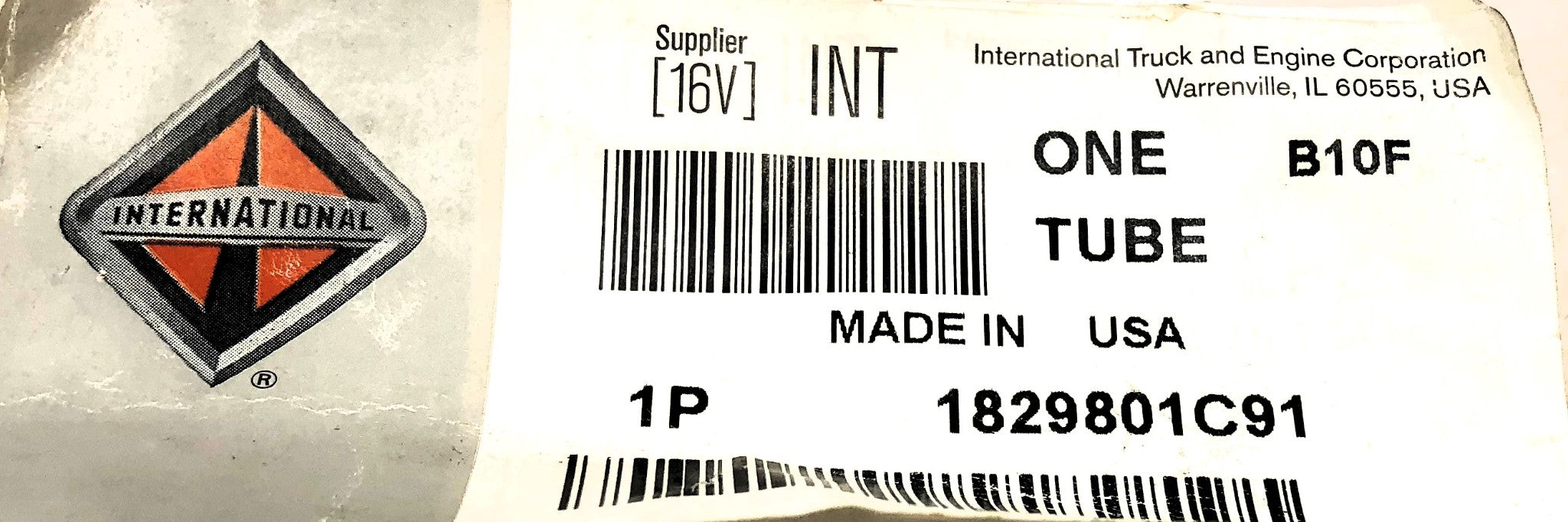International Final Filter Outlet Tube 1829801C91 NOS