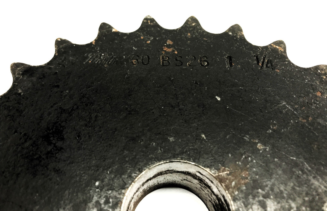 Martin 1-1/4" Bore 3/4" Pitch Roller Chain Sprocket W/ Keyway 60BS26 USED