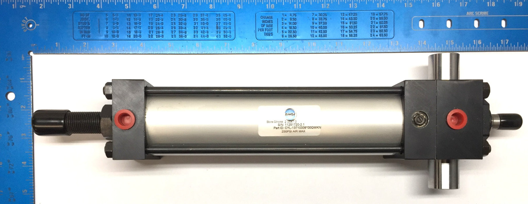 Bimba 2.00 x 7.0 Bore x Stroke 250psi Max Pneumatic Cylinder CYL-13710339 NOS