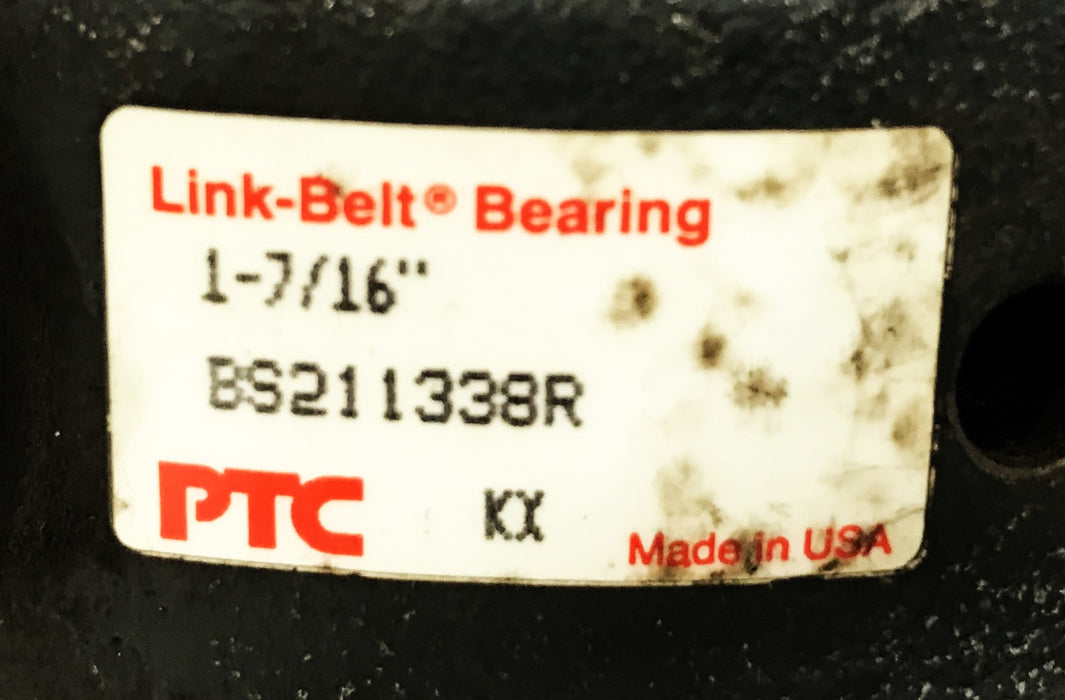 Link-Belt 1-7/16 inch Pillow Block Bearing Housing BS211338R USED