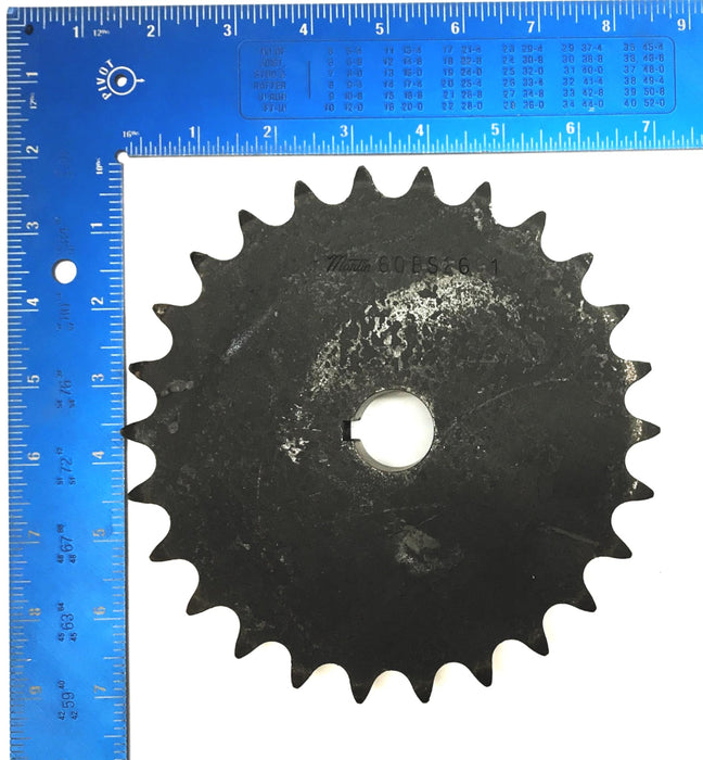 Martin 1" Bore 3/4" Pitch Roller Chain Sprocket W/ Keyway 60BS26 NOS