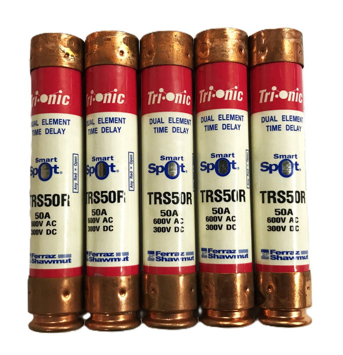 Ferraz Shawmut 50amp Tri-onic Smart Spot Fuse TRS50R [Lot of 5] NOS