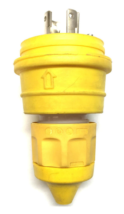 Woodhead 4-Prong Yellow Watertite Locking Male Plug Only 1301470081 USED
