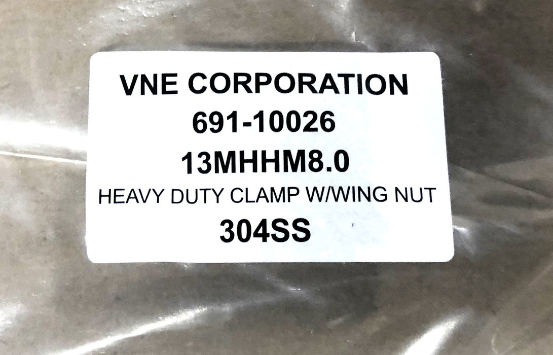 McMaster-Carr VNE Corp 304SS Heavy Duty Clamp W/ Wing Nut 13MHHM8.0 NOS