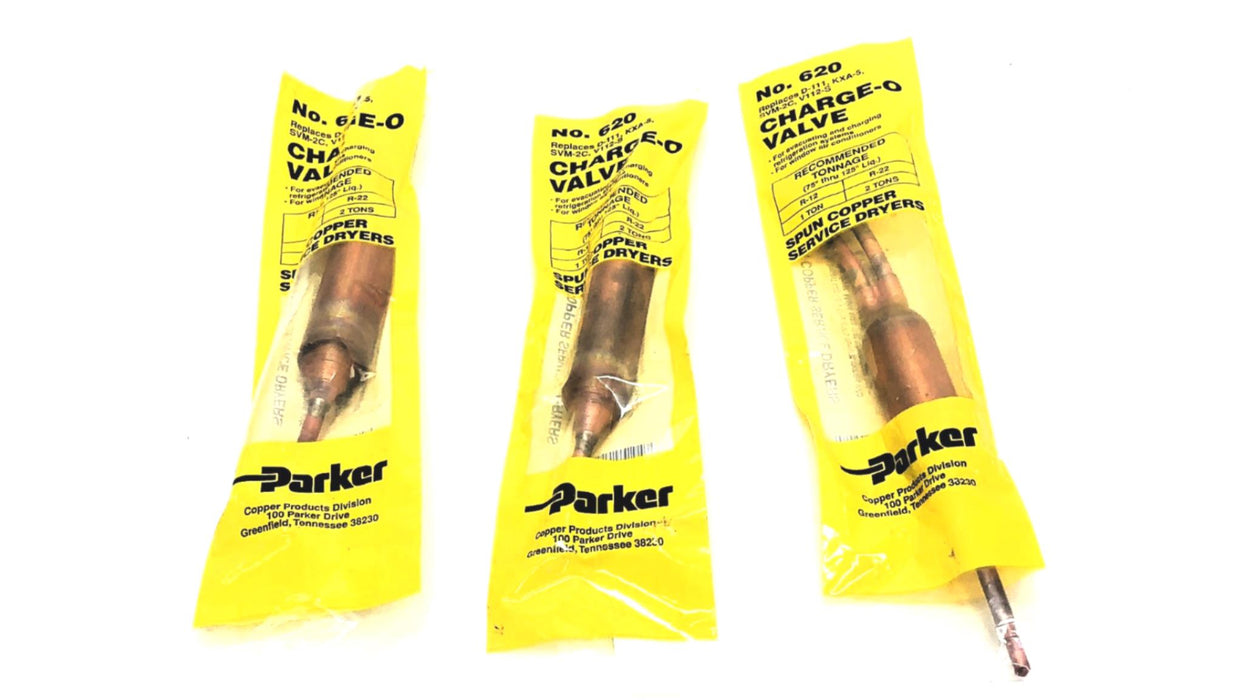 Parker Spun Copper Service Dryer Charge-O Valve 620 [Lot of 3] NOS