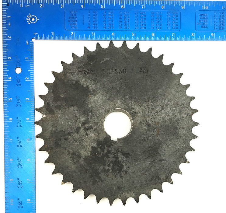 Martin 1-3/8" Bore 5/8" Pitch Roller Chain Sprocket W/ Keyway 50BS38 NOS