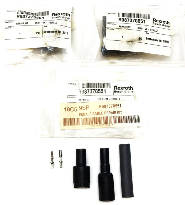 Bosch Rexroth Female Cable Repair Kit R987370551 (05SP-VA-FEMALE) [Lot of 3] NOS