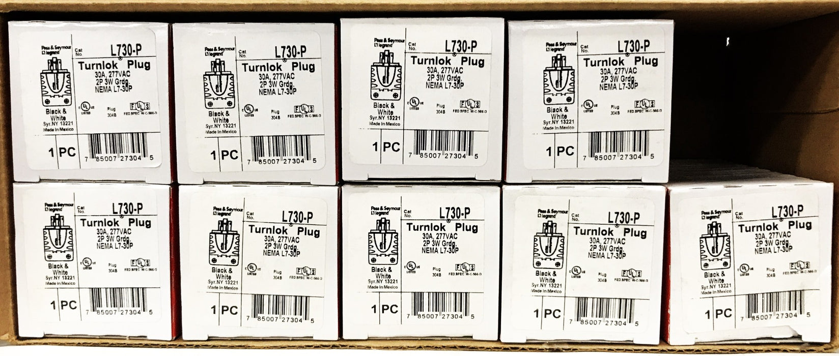 Pass & Seymour 30A 277V Locking Plug L730-P [Lot of 3] NOS