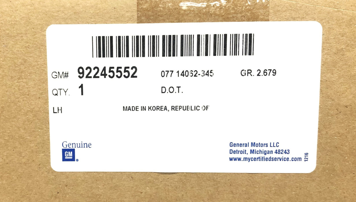 GM Driver Side Tail Lamp Assembly 92245552 NOS