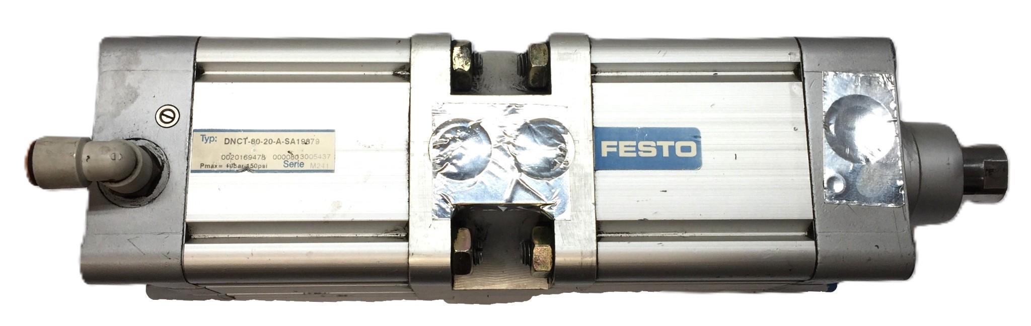 Festo M241 Double-Acting Tandem Pneumatic Cylinder DNCT-80-20-A-SA (19879) USED