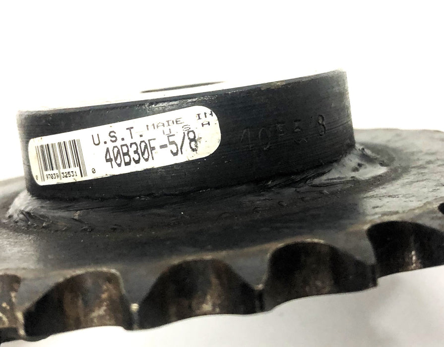 Unbranded 0.62 Inch Bore Roller Chain Sprocket 40B30F-5/8 NOS