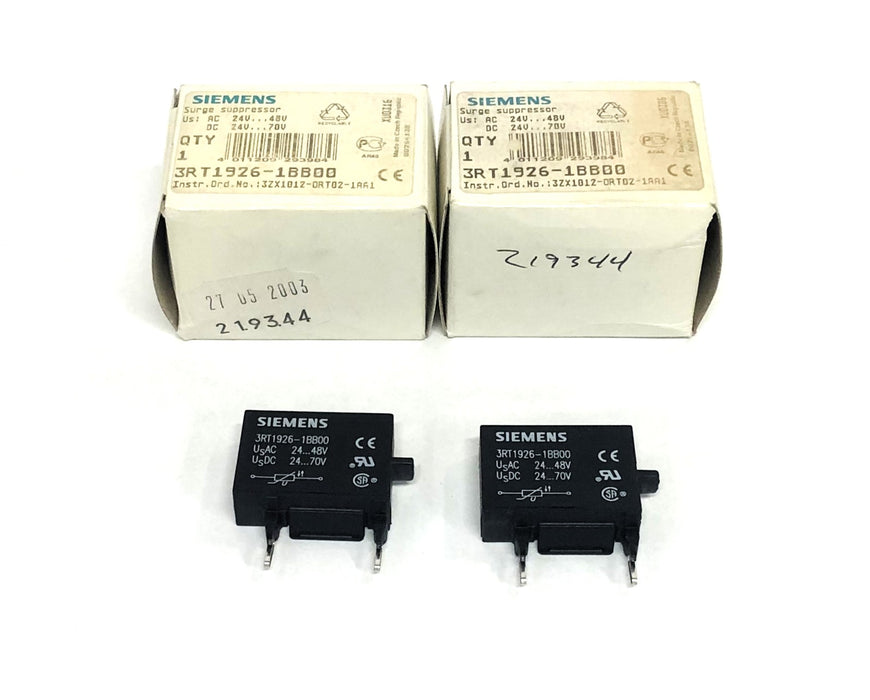 Siemens Surge Suppressor 3RT1926-1BB00 [Lot of 2] NOS