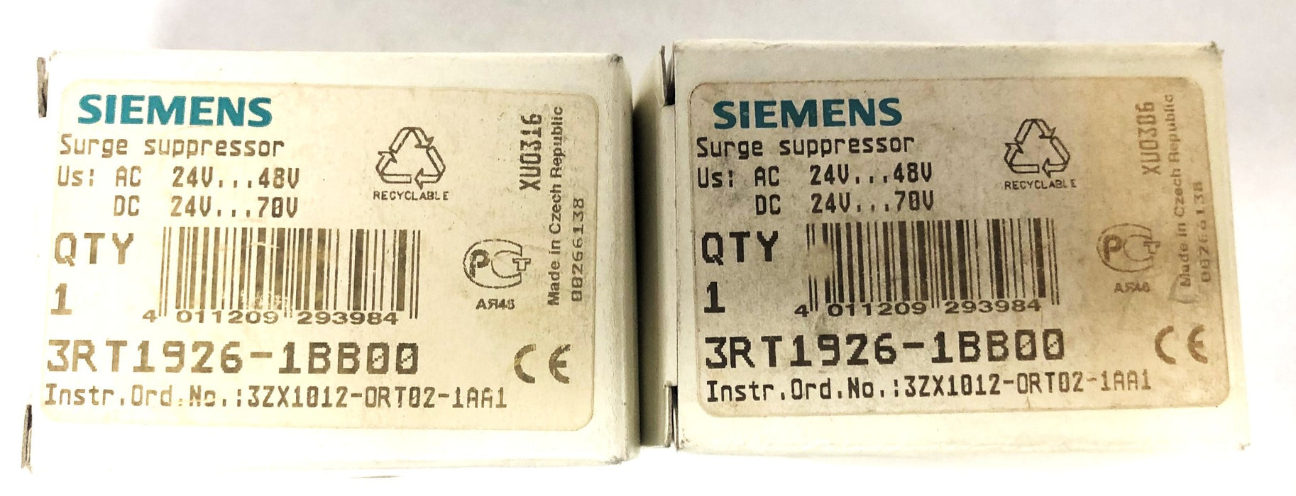 Siemens Surge Suppressor 3RT1926-1BB00 [Lot of 2] NOS